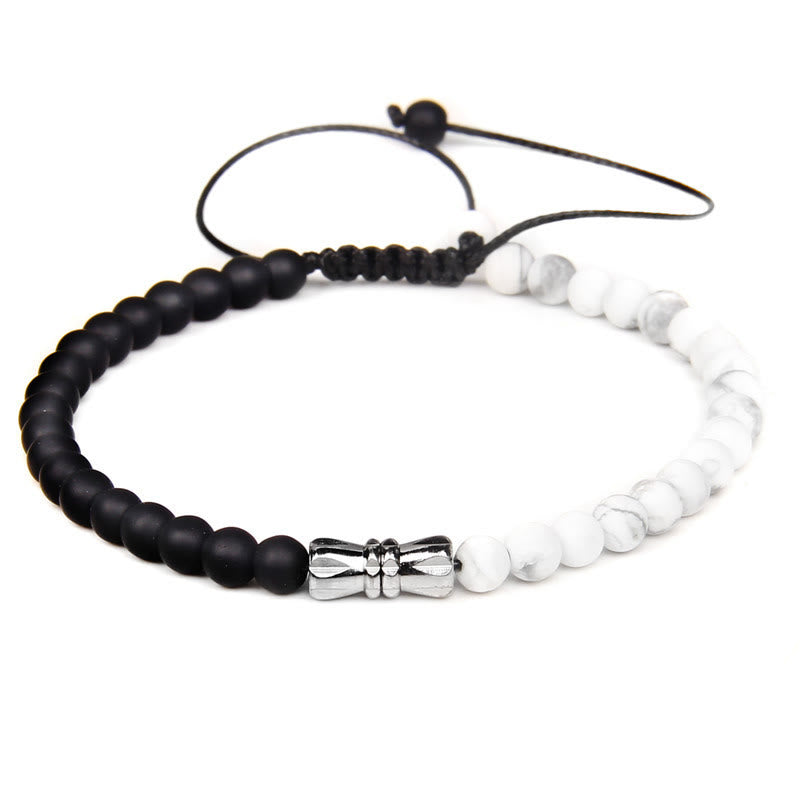 Olivenorma 4mm Black Onyx & Natural Stone Braided Bracelet