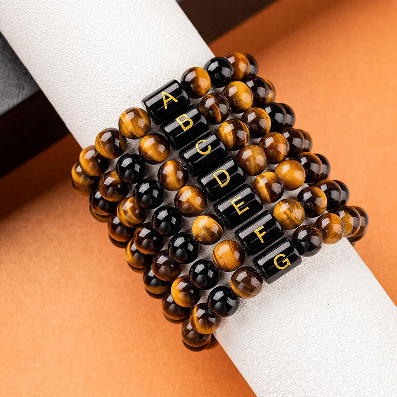 Tiger Eye Letter Protection Bracelet