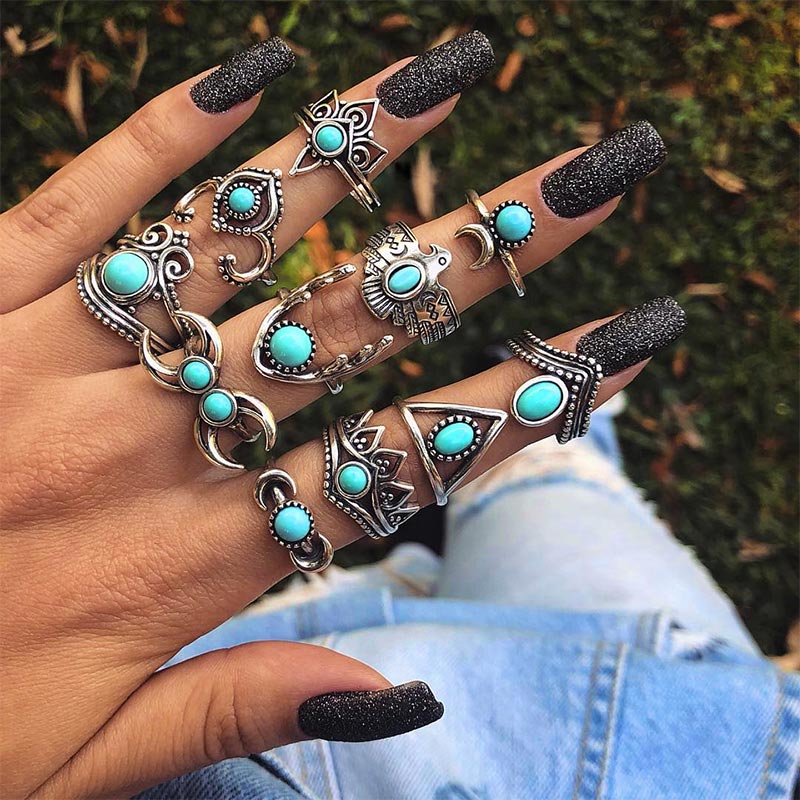 Turquoise Ring Set