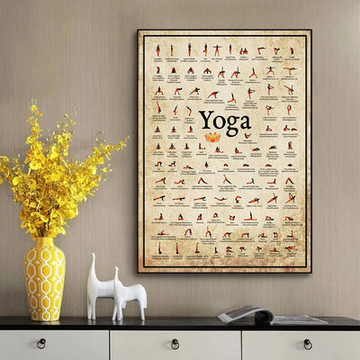 Olivenorma Gym Yoga Chart Pose Home Poster