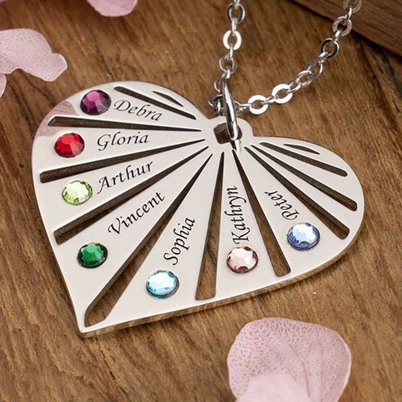 Olivenorma Engravings and Birthstones Designs Engraved Birthstone Necklace