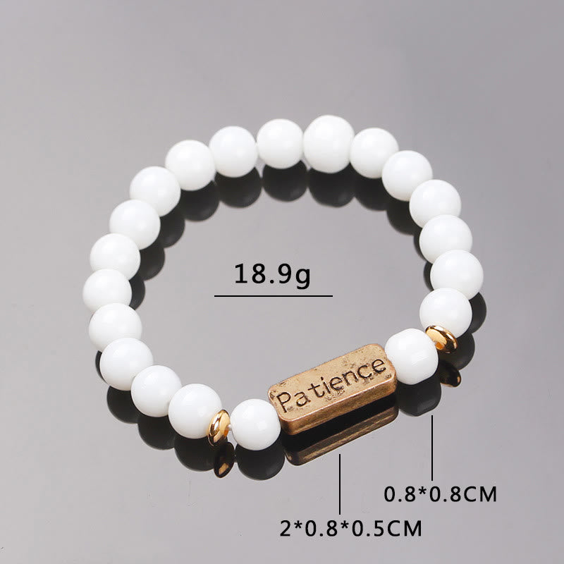 Olivenorma Natural Gemstone Mom Patience Engraving Bracelet