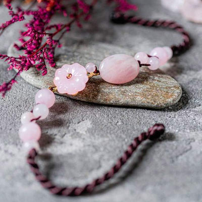 The Flower of Love Rose Quartz Anklet Bracelet