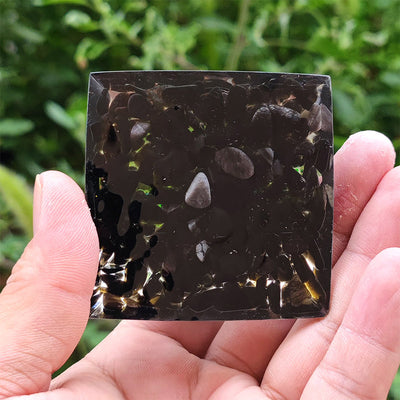 Olivenorma Guardian’s Prosperity Obsidian & Peridot Orgone Pyramid - image 4