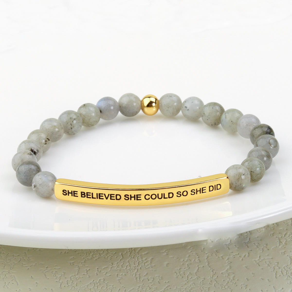 Olivenorma SHE BELIEVED SHE COULD SO SHE DID Engraving Bracelet