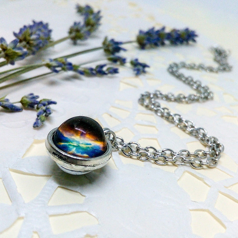 Glass Color Galaxy Space Necklace