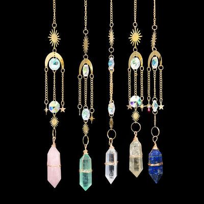 Crystal Pillar Colors Gemstone Ornament