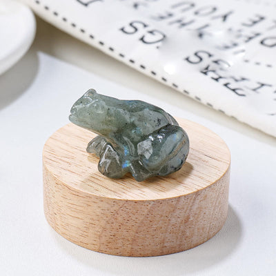 Olivenorma Natural Gemstone Carved Frog Statue Gemstone Decoration