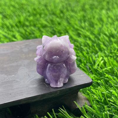 Olivenorma Natural Stone 3cm Nine Tailed Fox Gemstone Decoration - Lepidolite - image 50