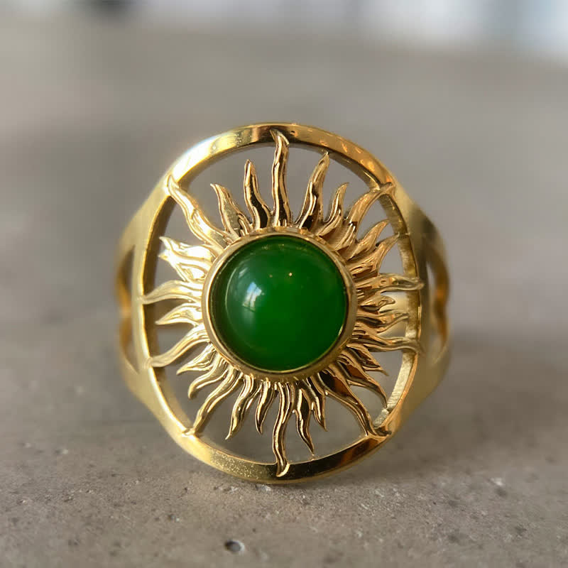 Olivenorma “Sun Arise” - Celestial Green Jade Ring