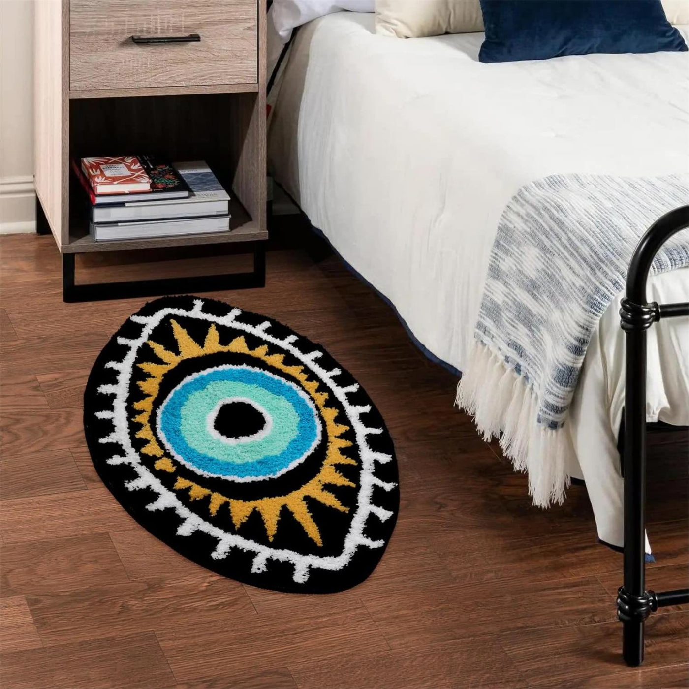 Olivenorma Black Evil Eye Bathroom Non-slip Rug Washable Carpet