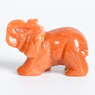 Olivenorma 1.5/2 Inches Carved Elephant Figurine Gemstone Decoration