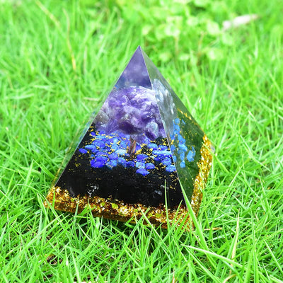 Olivenorma Amethyst Obsidian Lapis Lazuli Tree Of Life Orgone Pyramid