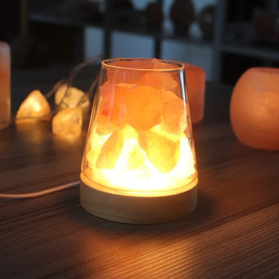 Olivenorma Goblet of Fire Shape Crystal Or Himalayan Pink Salt Lamp