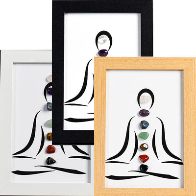 Olivenorma Yoga Meditation Posture Chakra Stone Photo Frame Decoration