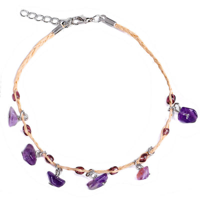 Olivenorma Natural Crystal Gravel Pendant Bracelet Anklet