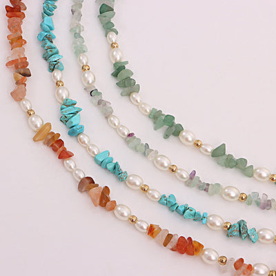 Olivenorma Bohemian Pearl Natural Irregular Stone Necklace - image 13