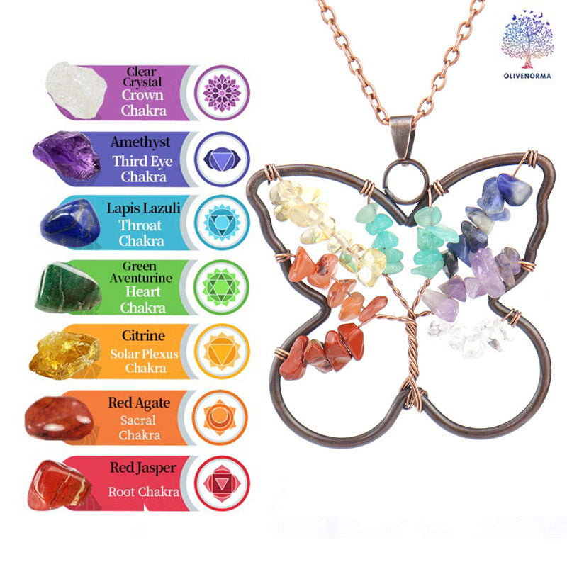 Chakra Butterfly Healing Necklace