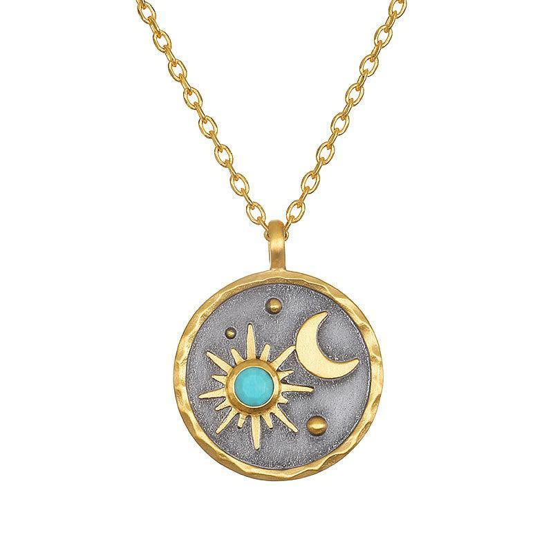 Olivenorma "Day and Night"-Sun & Moon Birthstone Necklace