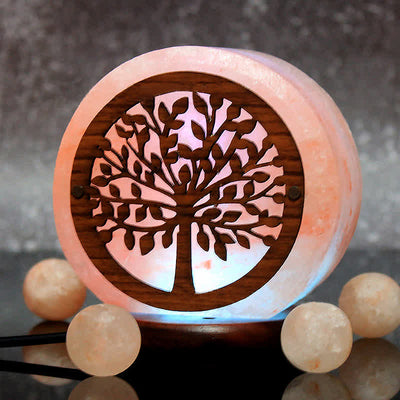 Olivenorma Circle Tree Of Life  Himalayan Pink Salt Lamp