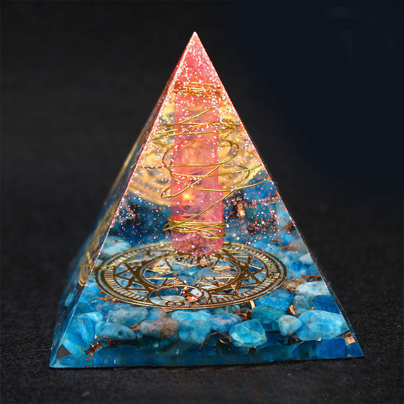 Olivenorma Red Quartz with Lapis Lazuli Orgone Pyramid