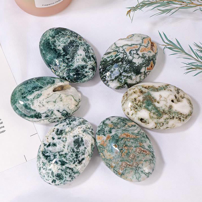 Olivenorma Moss Agate Hot Compress Beauty Massage Natural Stone