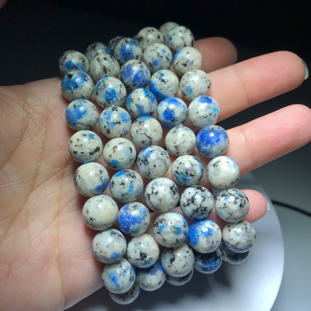 Olivenorma Natural Azurite 11mm Beads Energy Stone Bracelet