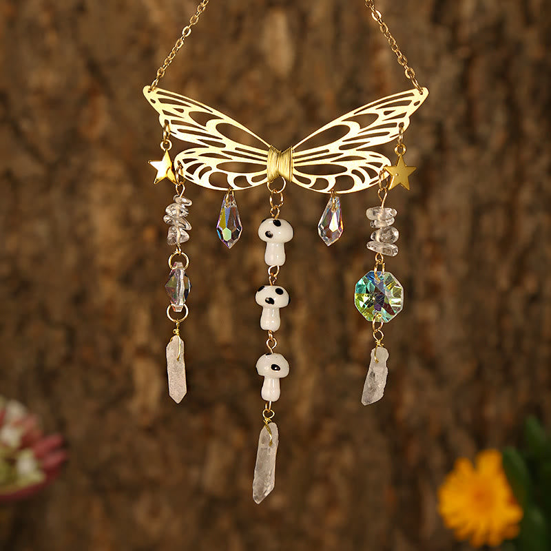 Olivenorma Crystal Butterfly Wings Sunshine Catcher Wind Chime