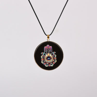 Olivenorma Crystal Hamsa Chakra Tree Of Life Necklace