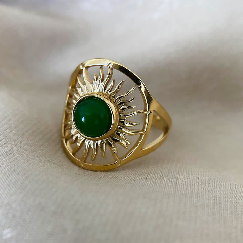 Olivenorma “Sun Arise” - Celestial Green Jade Ring