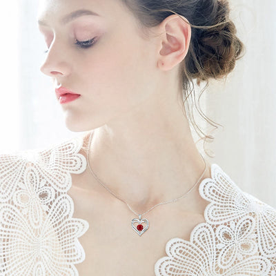 Olivenorma "I love you for always and forever" - Birtshtone Heart Necklace - image 3