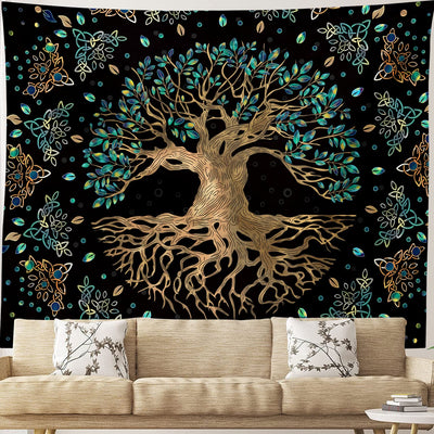 Olivenorma Life Of Tree Wall Hanging Black Green Tapestry