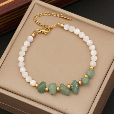 Olivenorma Natural Irregular Stone & Shell Jewelry Bracelet