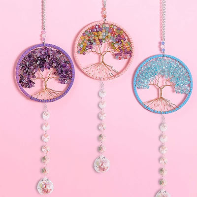 Tree of Life Crystal Suncatcher Dream Catcher