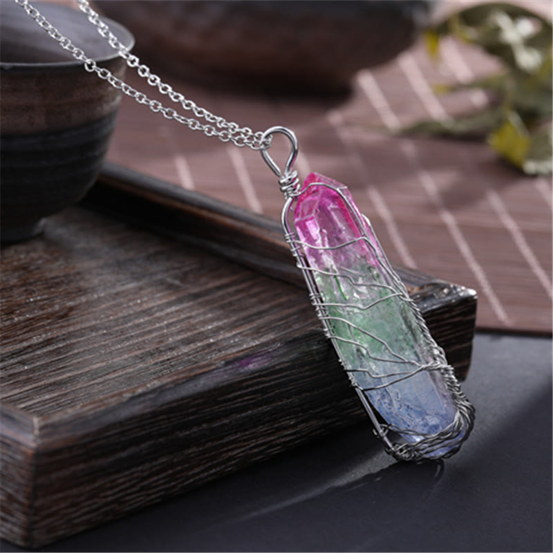 Olivenorma"Life Energy" - Tree of Life Crystal Necklace