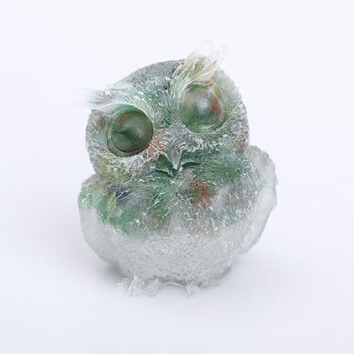 Olivenorma Natural Crystal Resin Owl Gemstone Decoration