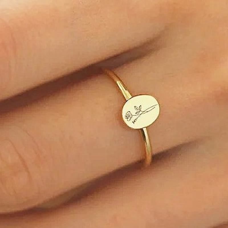 Olivenorma Personalized Birth Flower Ring