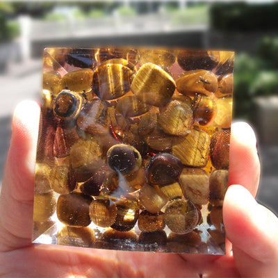 Olivenorma Tiger Eye Citrine Tree Of Life Orgone Pyramid