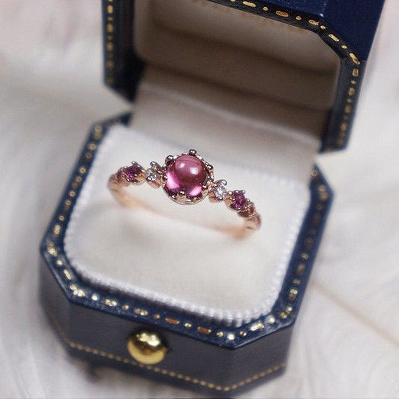 Olivenorma Garnet Engagement Wedding Ring  - image 4