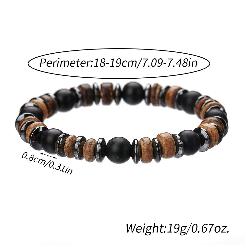 Olivenorma Black Onyx Hematite Bronzite 8mm Beaded Bracelet