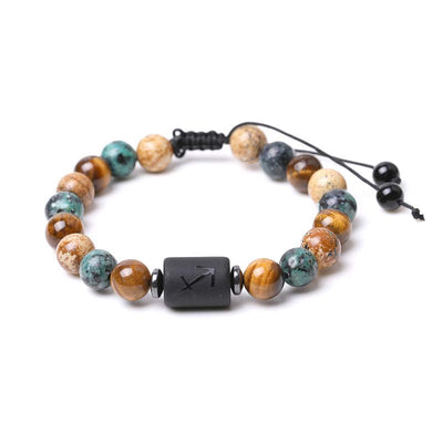 Tiger Eye Picture Jasper Zodiac Bracelet