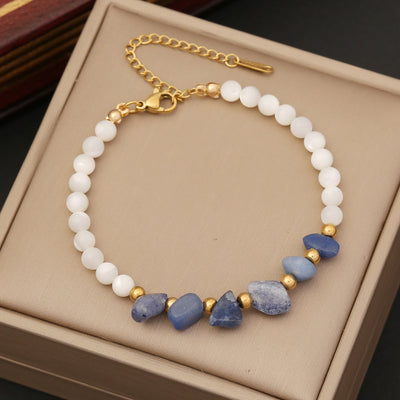 Olivenorma Natural Irregular Stone & Shell Jewelry Bracelet