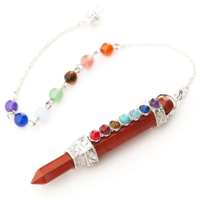 Olivenorma Chakra Crystal Hexagonal Column Pendulum