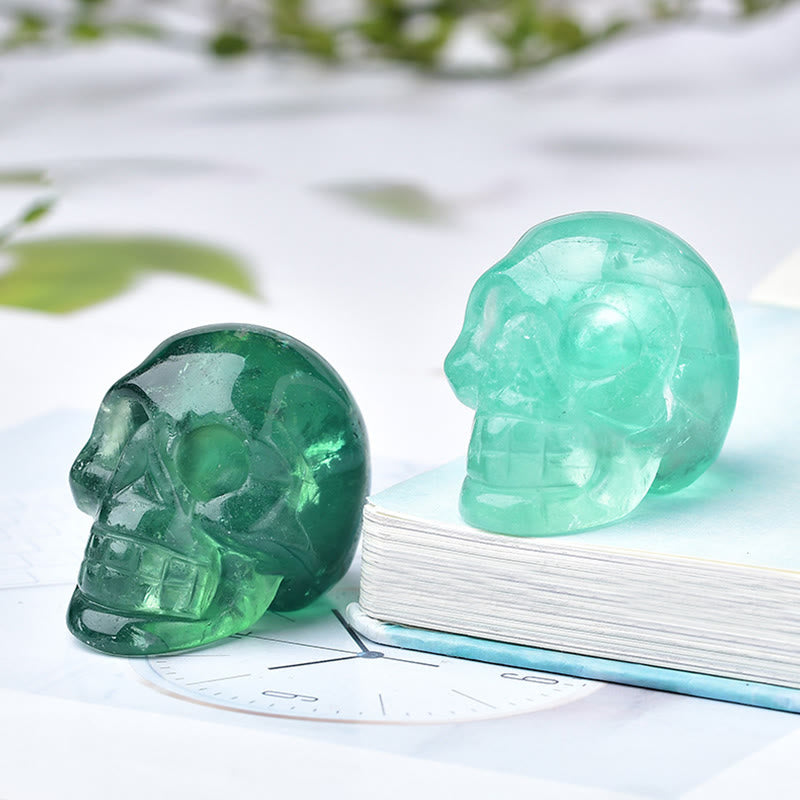 Olivenorma Crystal Engraved Skull Crafts Gemstone Decoration