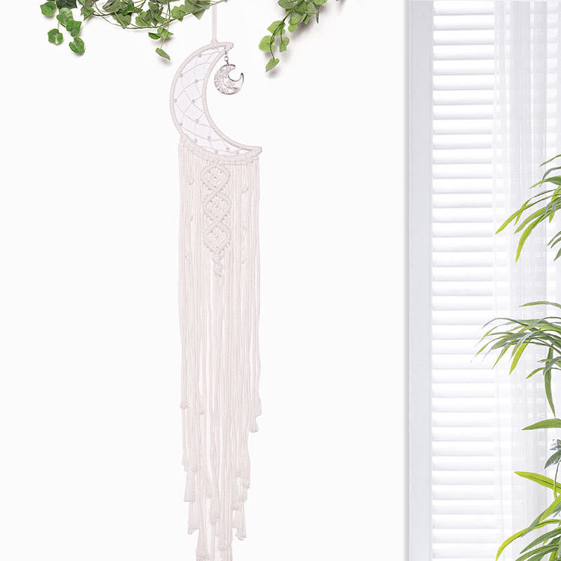 Olivenorma Crystal Tree of Life Braided Cotton Rope Dream Catcher