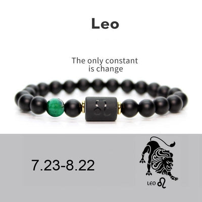 Olivenorma Natural Black Onyx Zodiac Men Bracelet