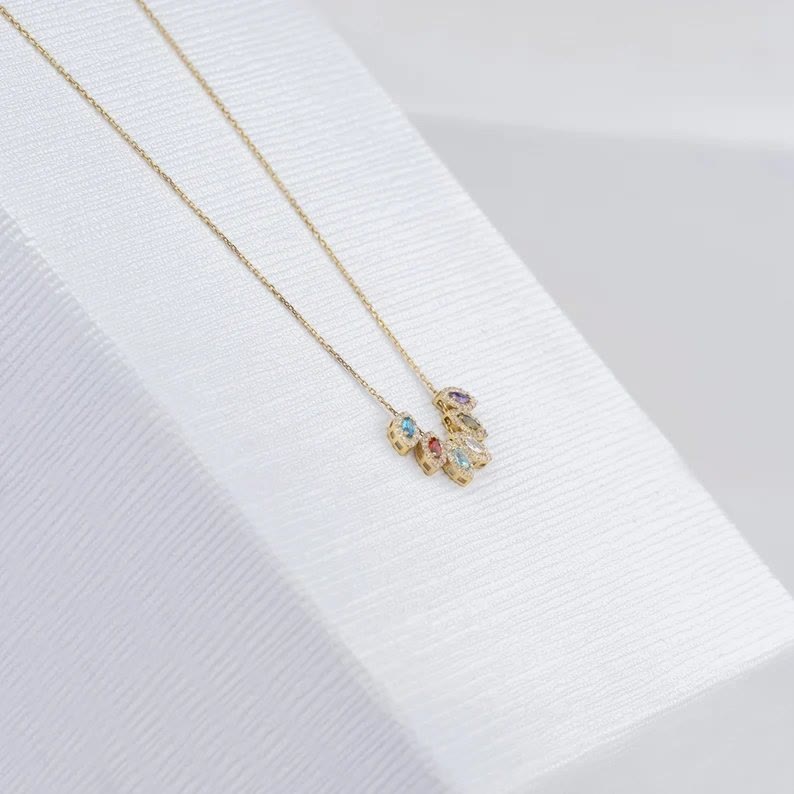 Olivenorma Tears Of Joy 1-8 Teardrop Birthstone Necklace