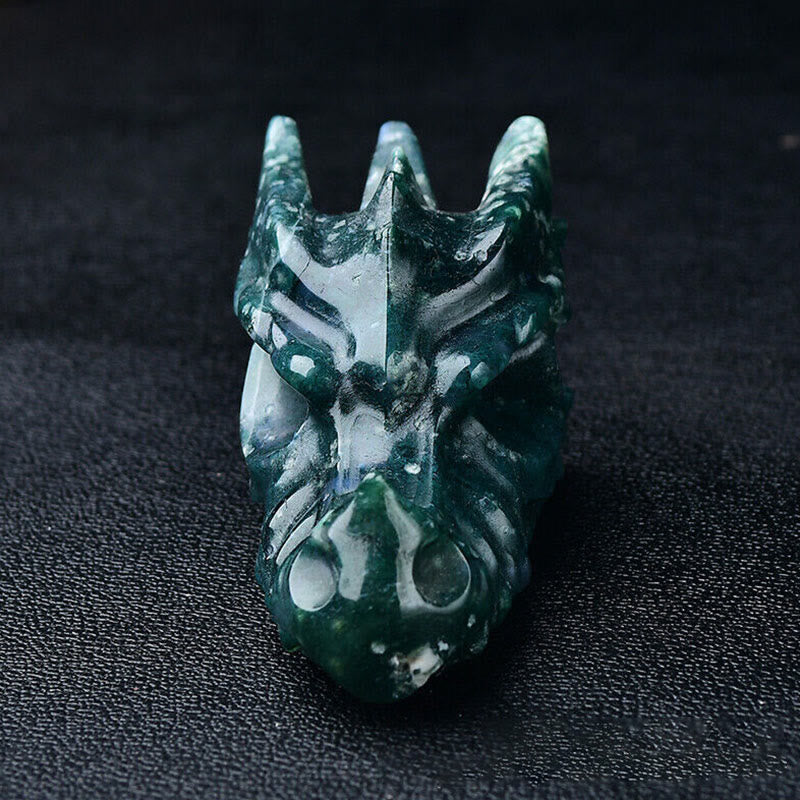 Olivenorma 3.2 Inch Dragon Head Skull Gemstone Decoration