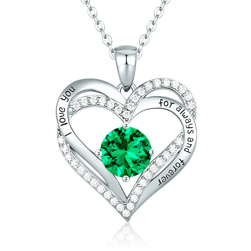 Olivenorma "I love you for always and forever" - Birtshtone Heart Necklace