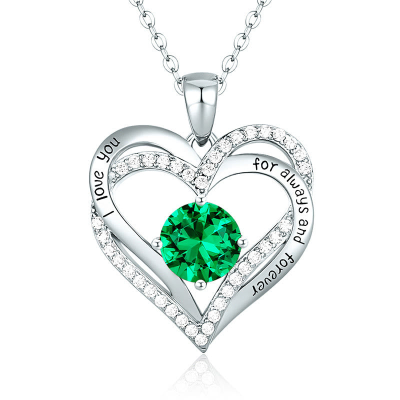 Olivenorma "I love you for always and forever" - Birtshtone Heart Necklace - Silver - May - image 20